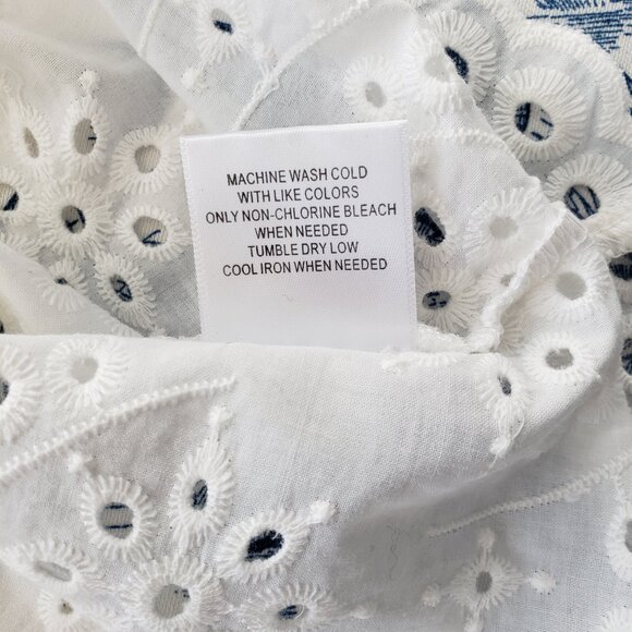 Modcloth Eyelet In The Sun Embroidered Collared White Top - Picture 8 of 8